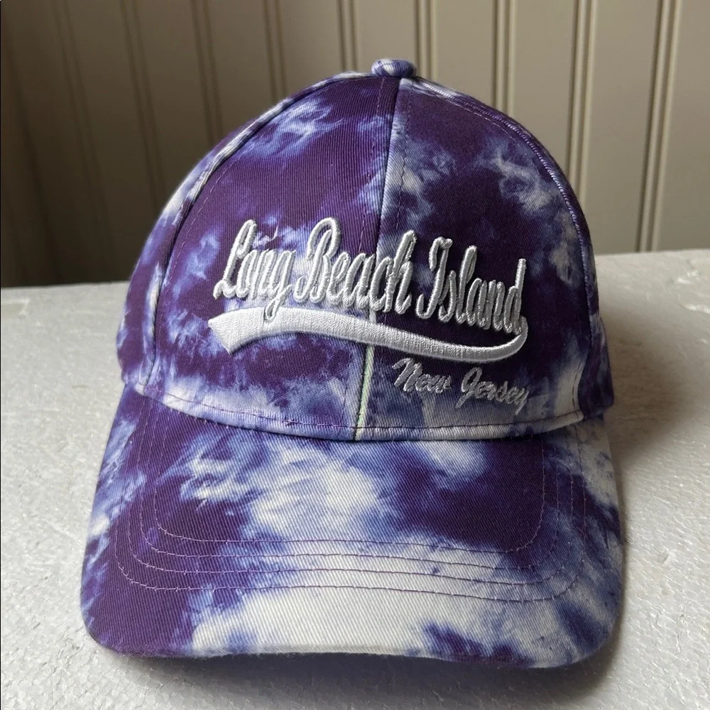 NWOT Sunsations embroidered Long Beach Island NJ Tie Dye LBI adjustable Hat OS